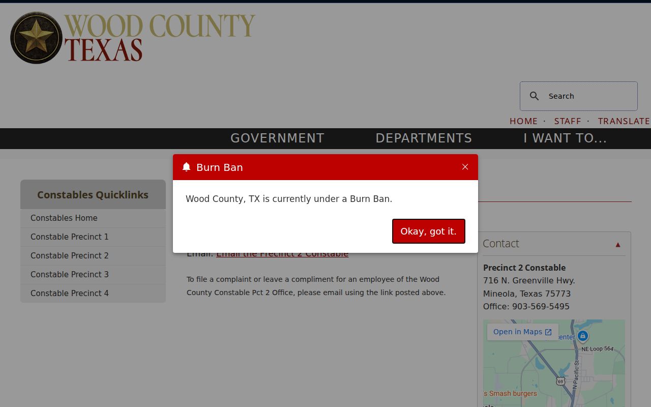 Mineola-area Pct. 2 Constable process-service information