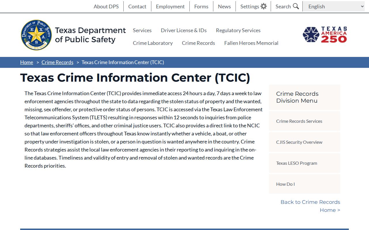 Texas law-enforcement-only TCIC resource relevant to Wood County warrant checks